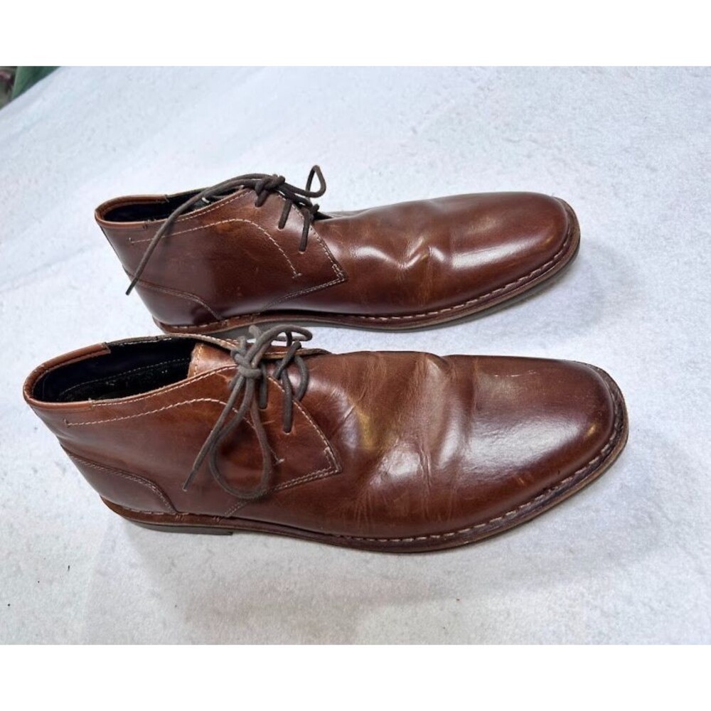 Kenneth Cole Reaction Desert Sun Chukka Boots Mens 11.5 Brown Leather Shoes